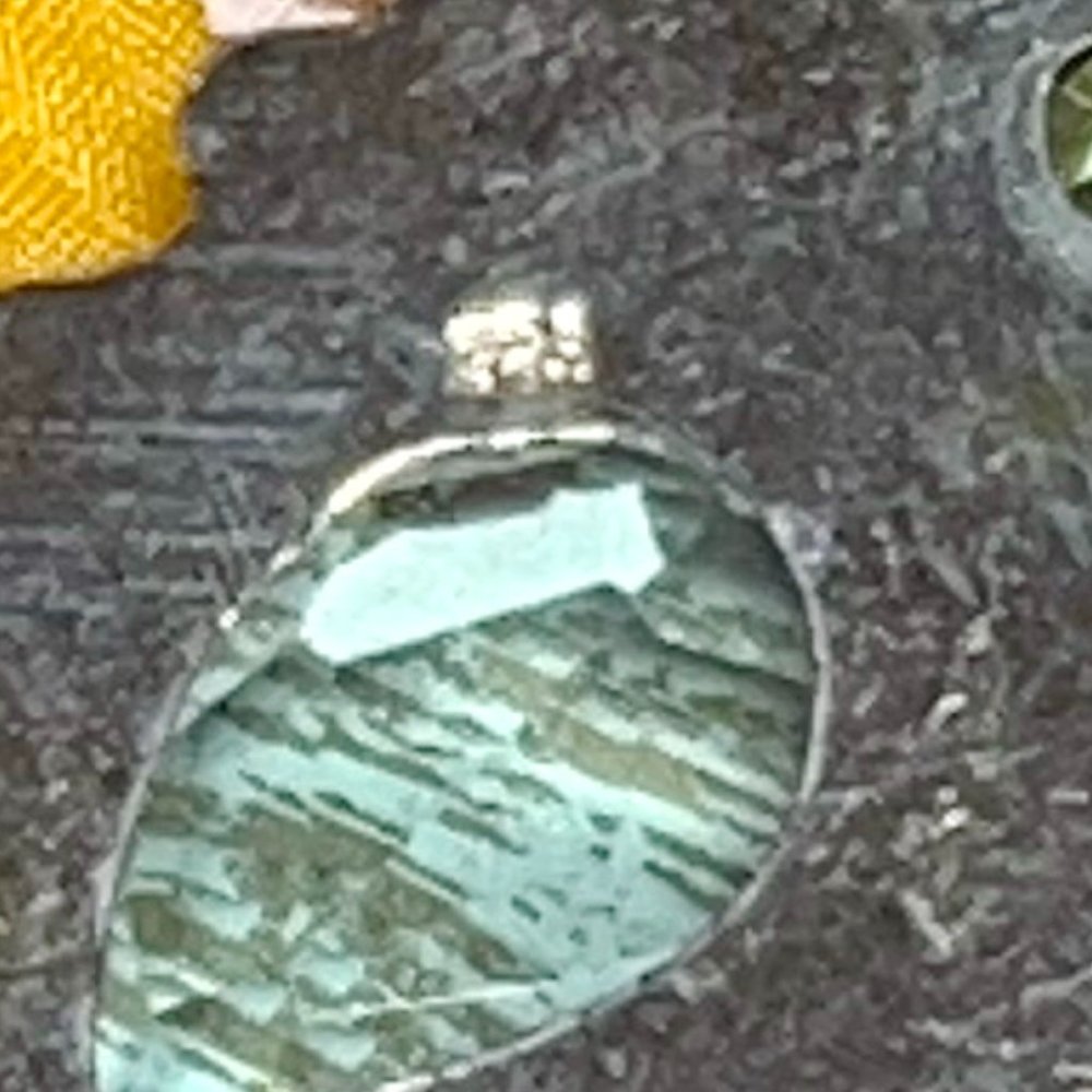Blue Topaz Peridot Pendant Gemstone Handmade Statement 925 Silver Boho Ethnic - Picture 7 of 8